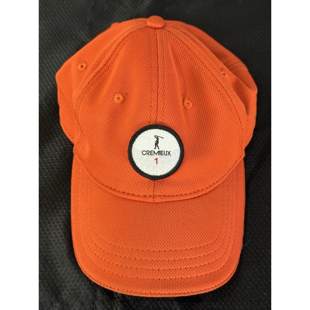 DANIEL CREMIEUX Orange Golfer Adjustable Strapback Hat Logo  Embroidered‎
